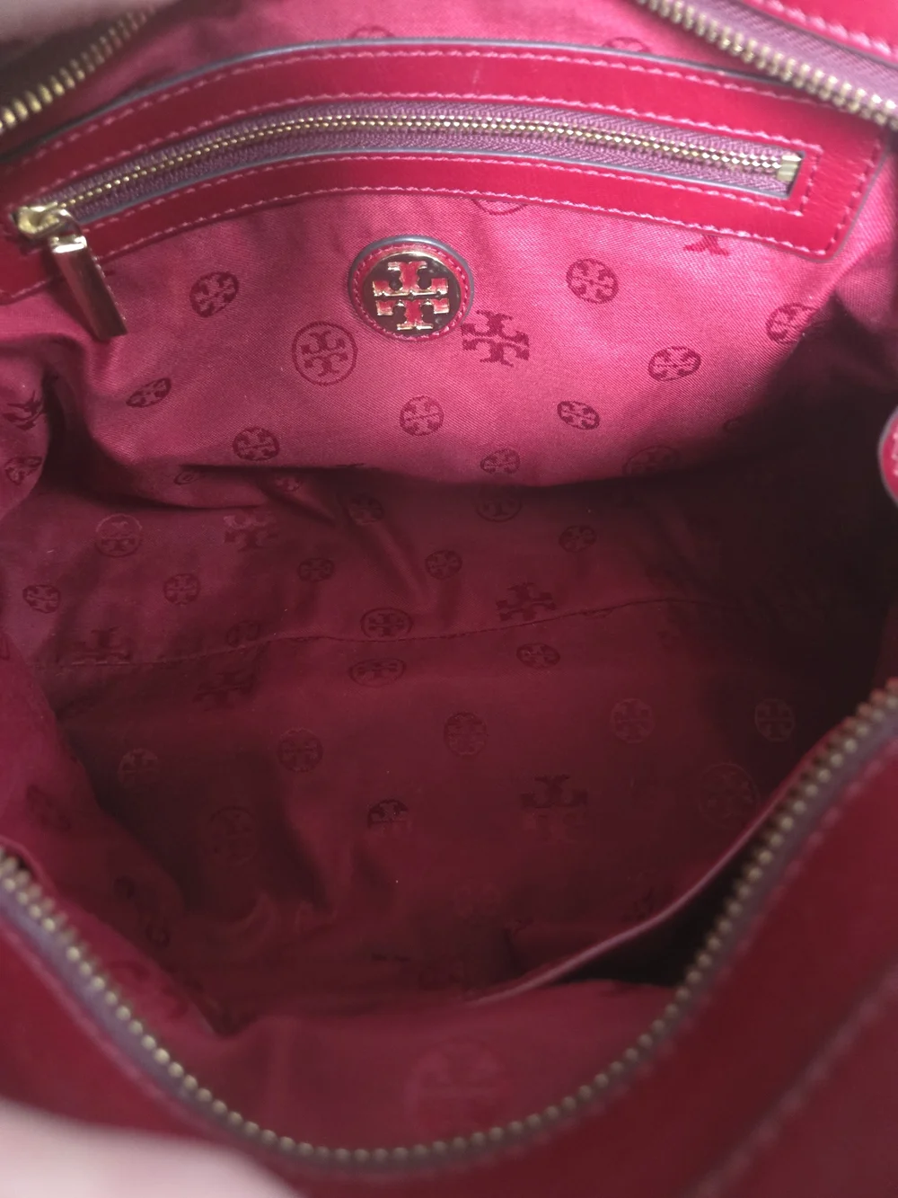 Tory Burch Red Leather Satchel with Gold Hardware With Dust Bag